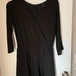 Black Long-Sleeve Romper